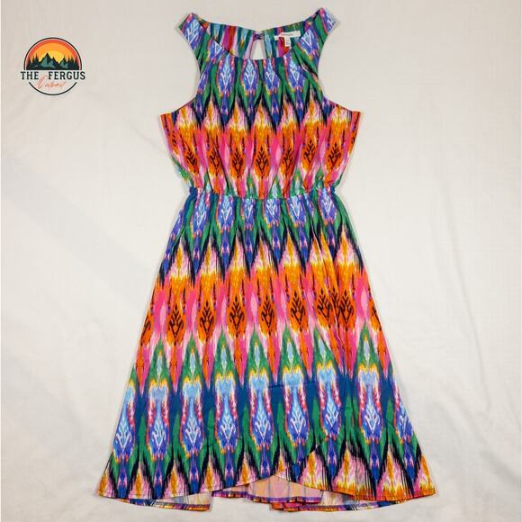 Athleta Ikat Martinique Dress Sleeveless Multi-Color Print Tassel Tie Size XS - Picture 1 of 8